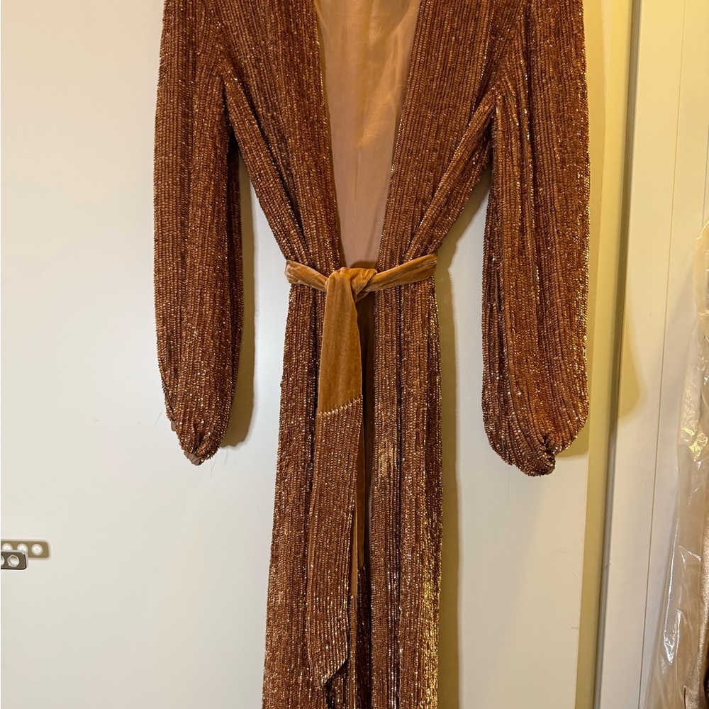 Retrofête Bronze Belted Midi Dress ✨🤎